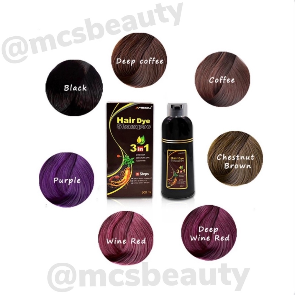 Hair Dye Shampoo 3-1 Steps